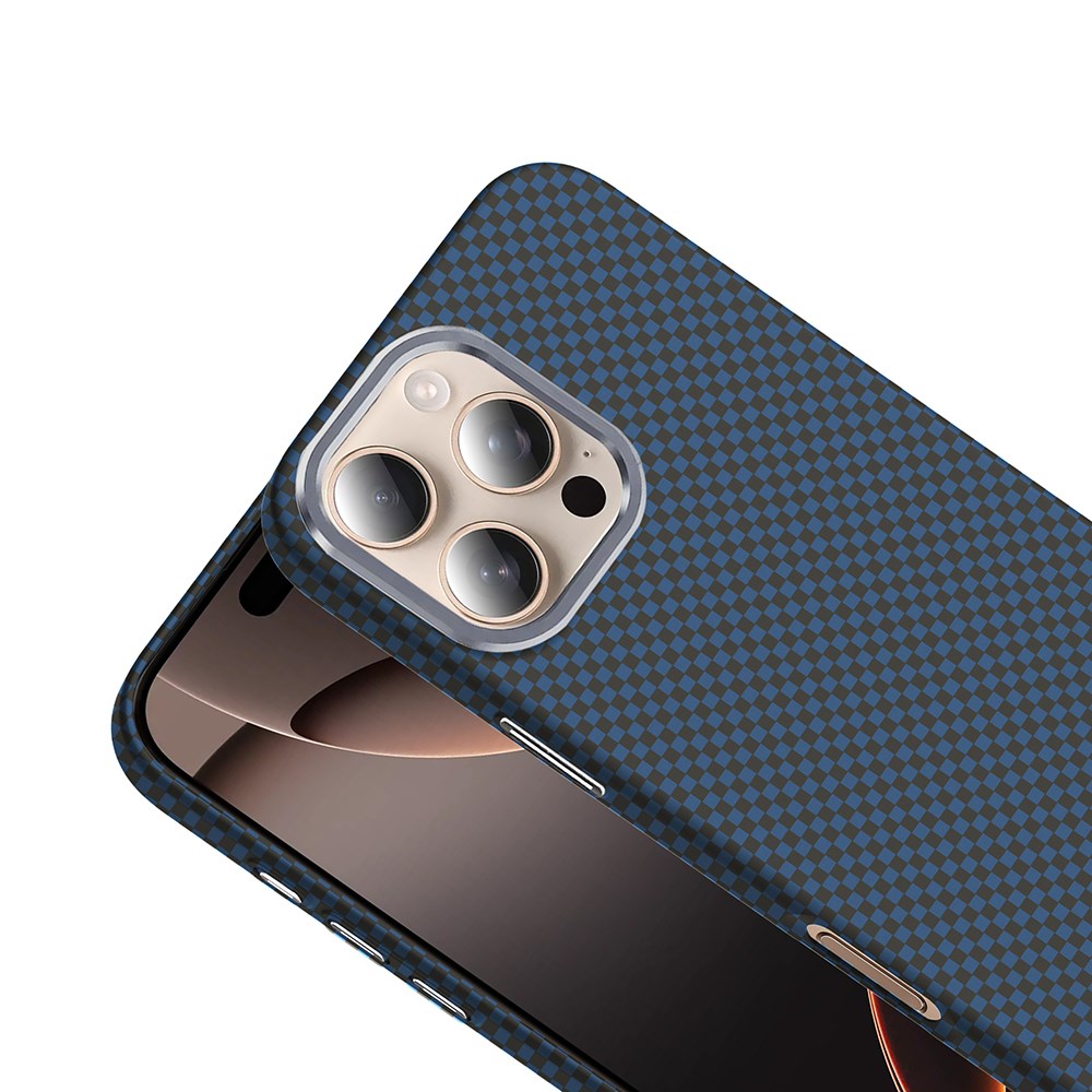 Apple iPhone 16 Pro Max Kılıf M-safe Şarj Özellikli Karbon Fiber Görünümlü Zore Gros Kapak