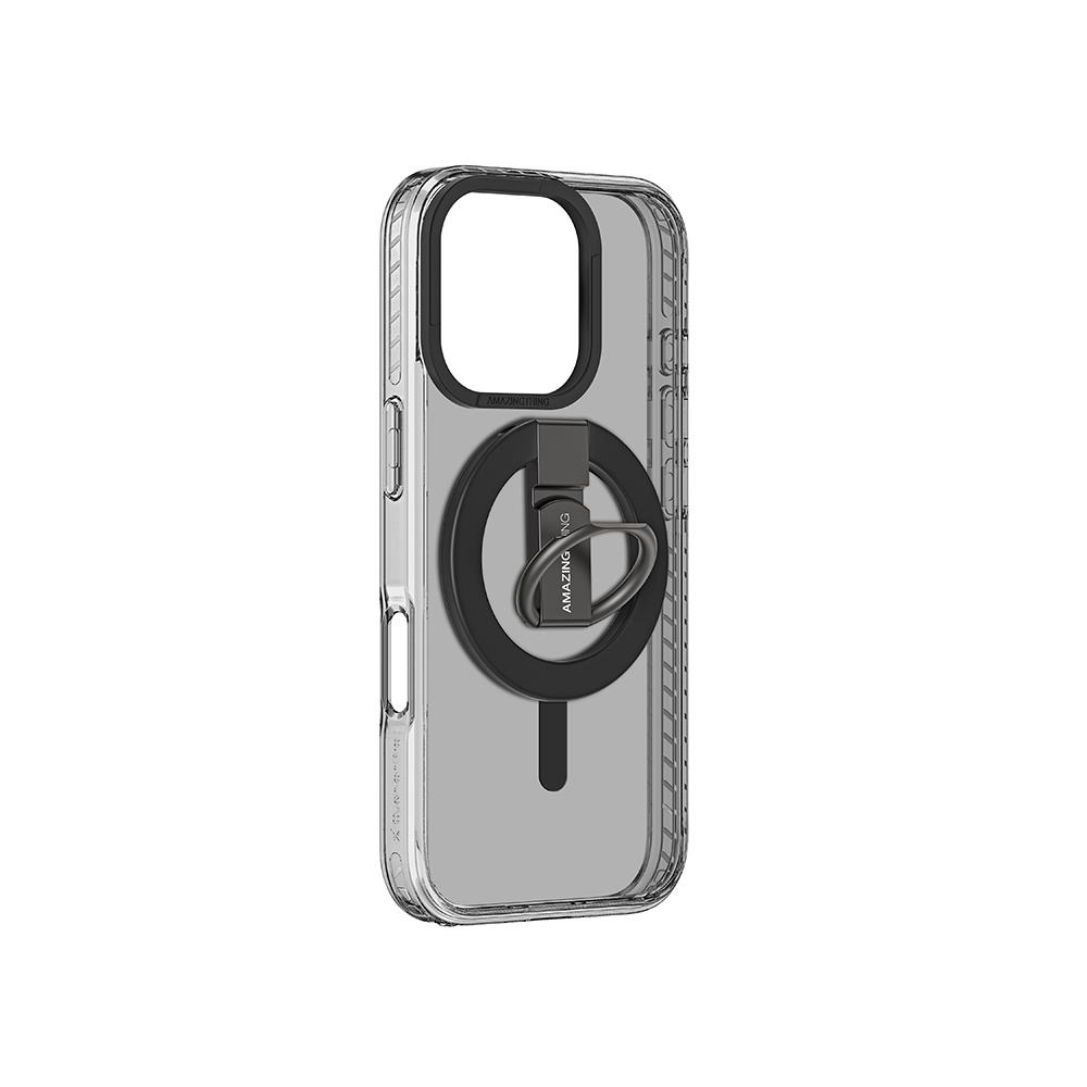 Apple iPhone 16 Pro Max Kılıf M-safe Şarj Özellikli Yüzük Standlı Amazingthing Titan Pro Serisi Kapak