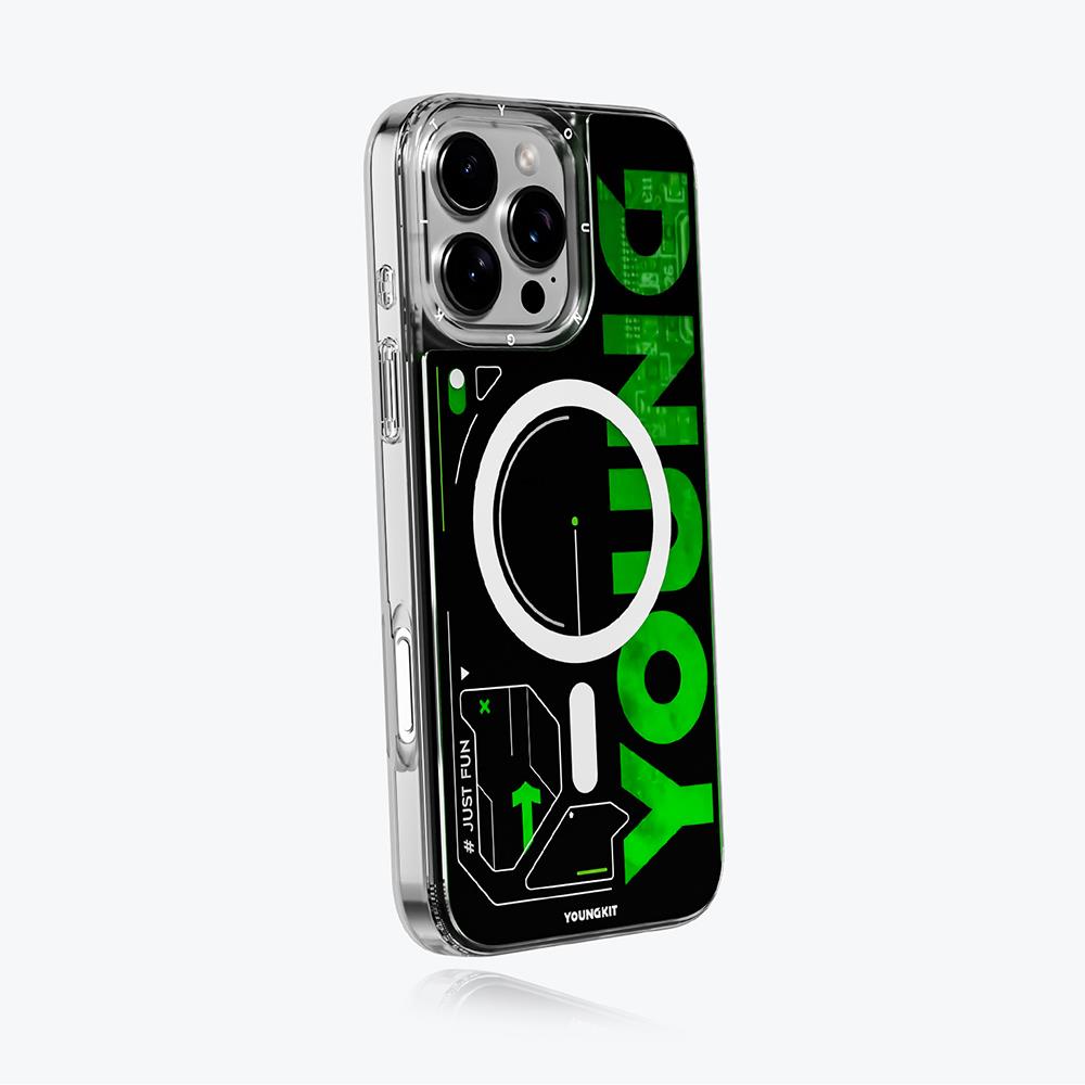 Apple iPhone 16 Pro Max Kılıf M-safe Şarj Özellikli Airbagli Çift Katmanlı Youngkit Future Streamer Serisi Kapak