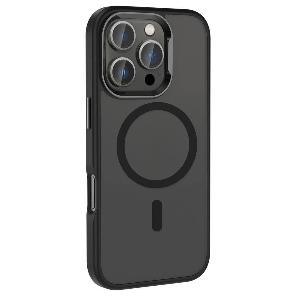 Apple iPhone 16 Pro Max Kılıf M-safe Şarj Özellikli Parlak Kamera Çerçeveli Zore Kost Kapak