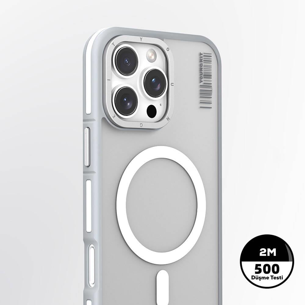 Apple iPhone 16 Pro Max Kılıf M-safe Şarj Özellikli Youngkit Rock Sand Serisi Kapak