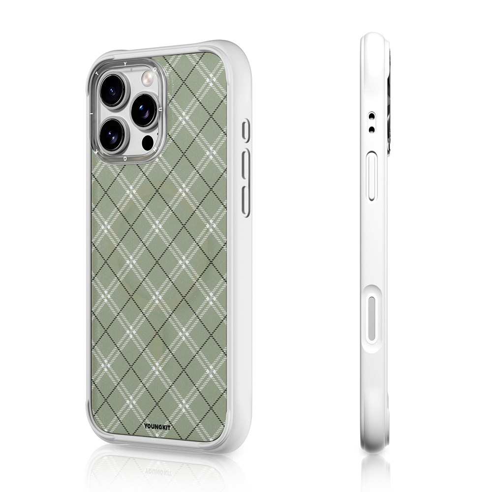 Apple iPhone 16 Pro Max Kılıf M-safe Şarj Özellikli Youngkit Argyle Serisi Kapak