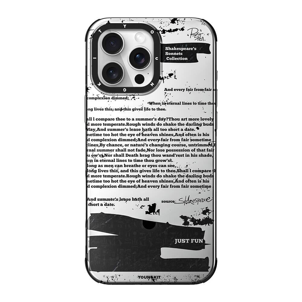 Apple iPhone 16 Pro Max Kılıf M-safe Şarj Özellikli Youngkit Literary Serisi Shakespeare Kapak