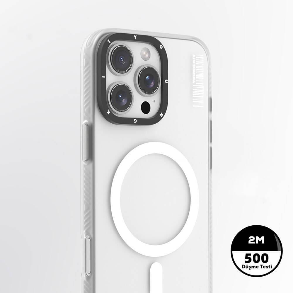 Apple iPhone 16 Pro Max Kılıf M-safe Şarj Özellikli Youngkit Hidden Sand Serisi Kapak