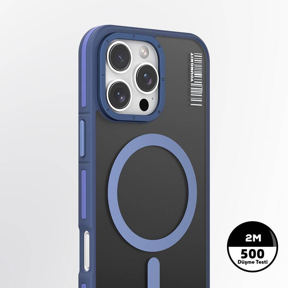 Apple iPhone 16 Pro Max Kılıf M-safe Şarj Özellikli Youngkit Rock Sand Serisi Kapak