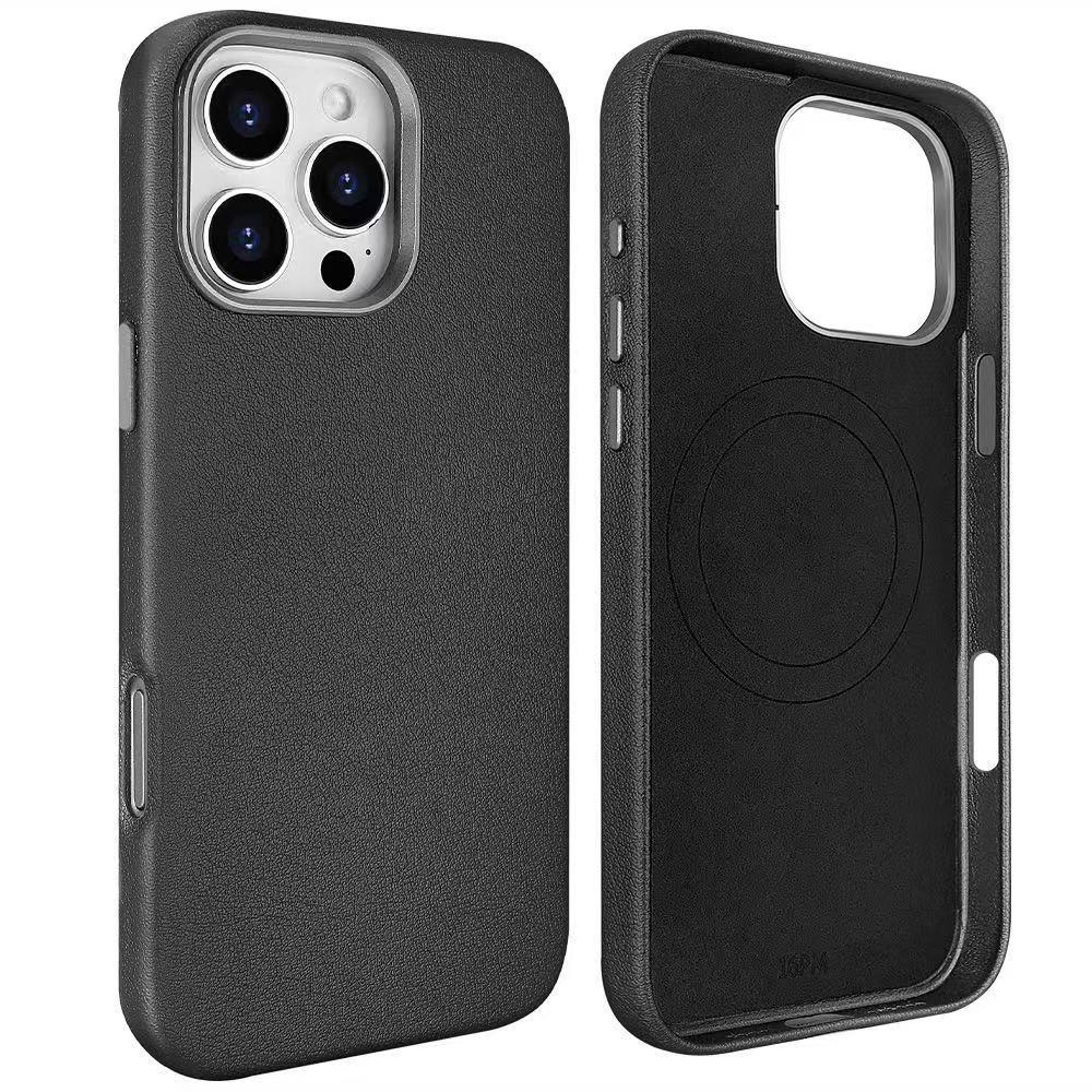 Apple iPhone 16 Pro Max Kılıf M-safe Şarj Özellikli PU Deri Zore Adora Kapak