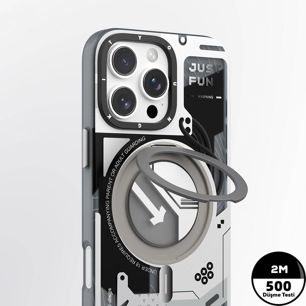 Apple iPhone 16 Pro Max Kılıf M-safe Şarj Özellikli Youngkit 360° Standlı Starship Serisi Kapak