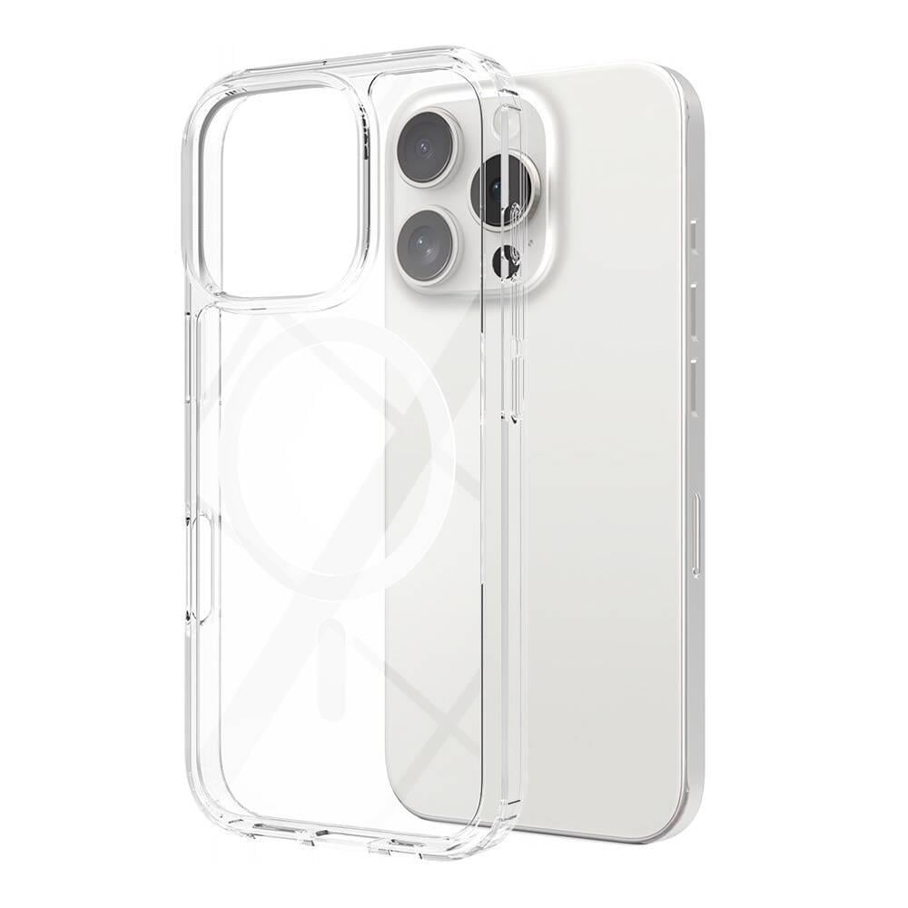 Apple iPhone 16 Pro Max Kılıf M-safe Şarj Özellikli Şeffaf Sert PC Zore Embos Kapak