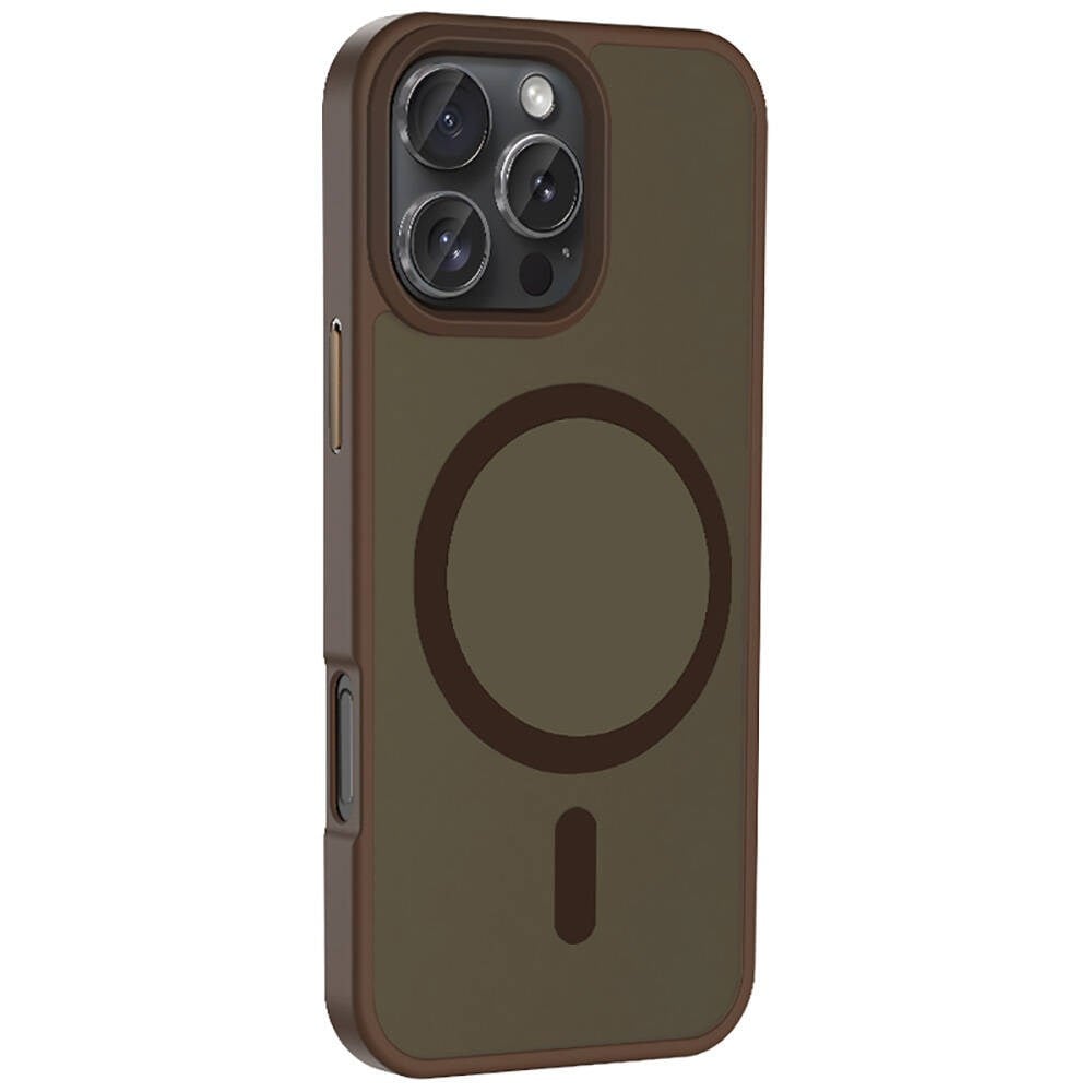 Apple iPhone 16 Pro Max Kılıf M-safe Şarj Özellikli Disk Desenli Airbag Tasarımlı Skinarma Nova Kapak