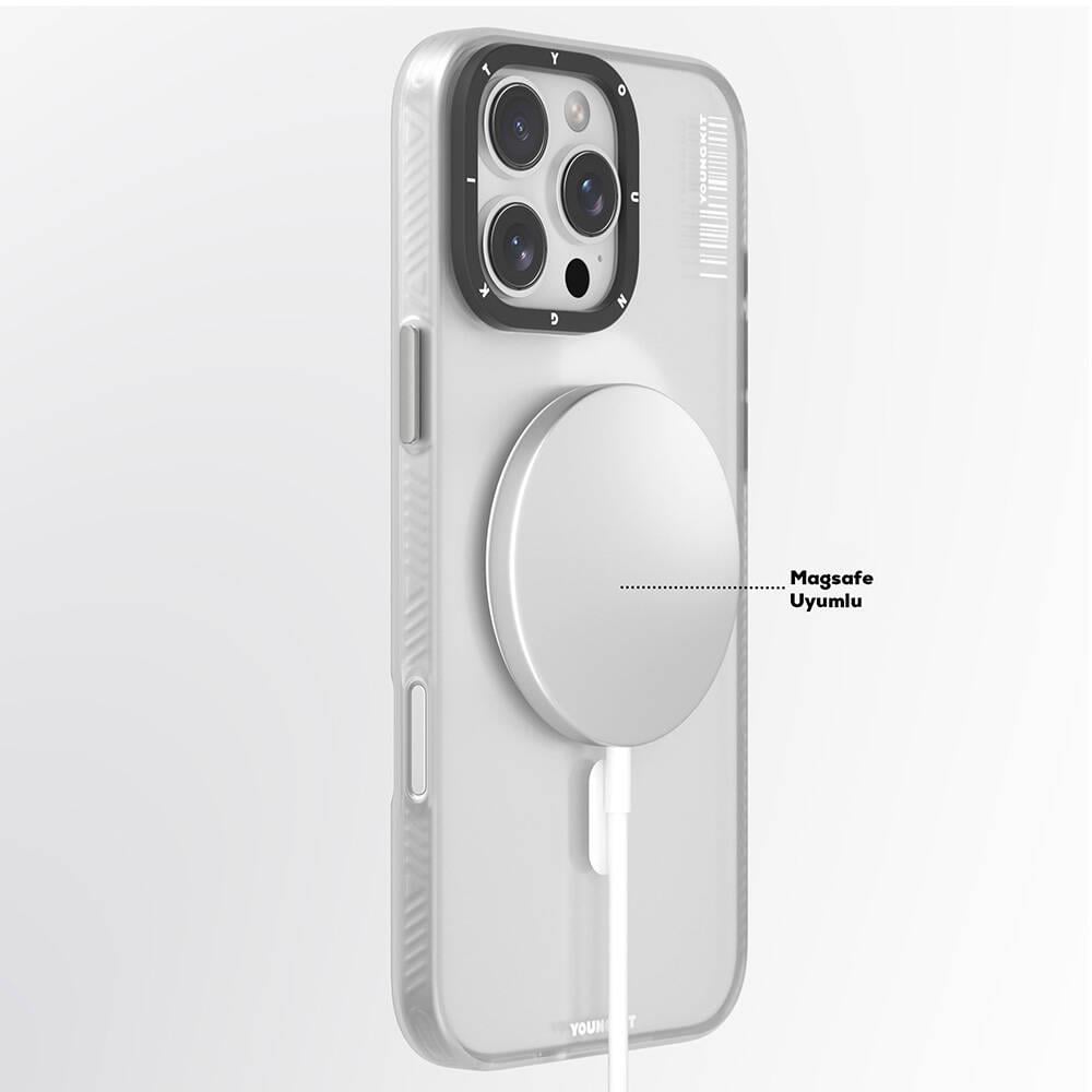 Apple iPhone 16 Pro Max Kılıf M-safe Şarj Özellikli Youngkit Hidden Sand Serisi Kapak