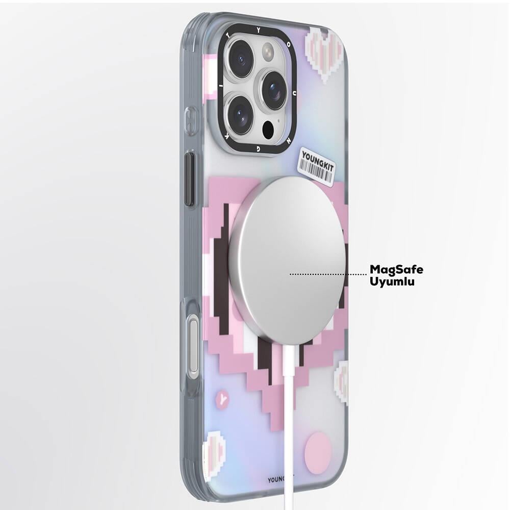 Apple iPhone 16 Pro Max Kılıf M-safe Şarj Özellikli Youngkit Love Serisi Kapak