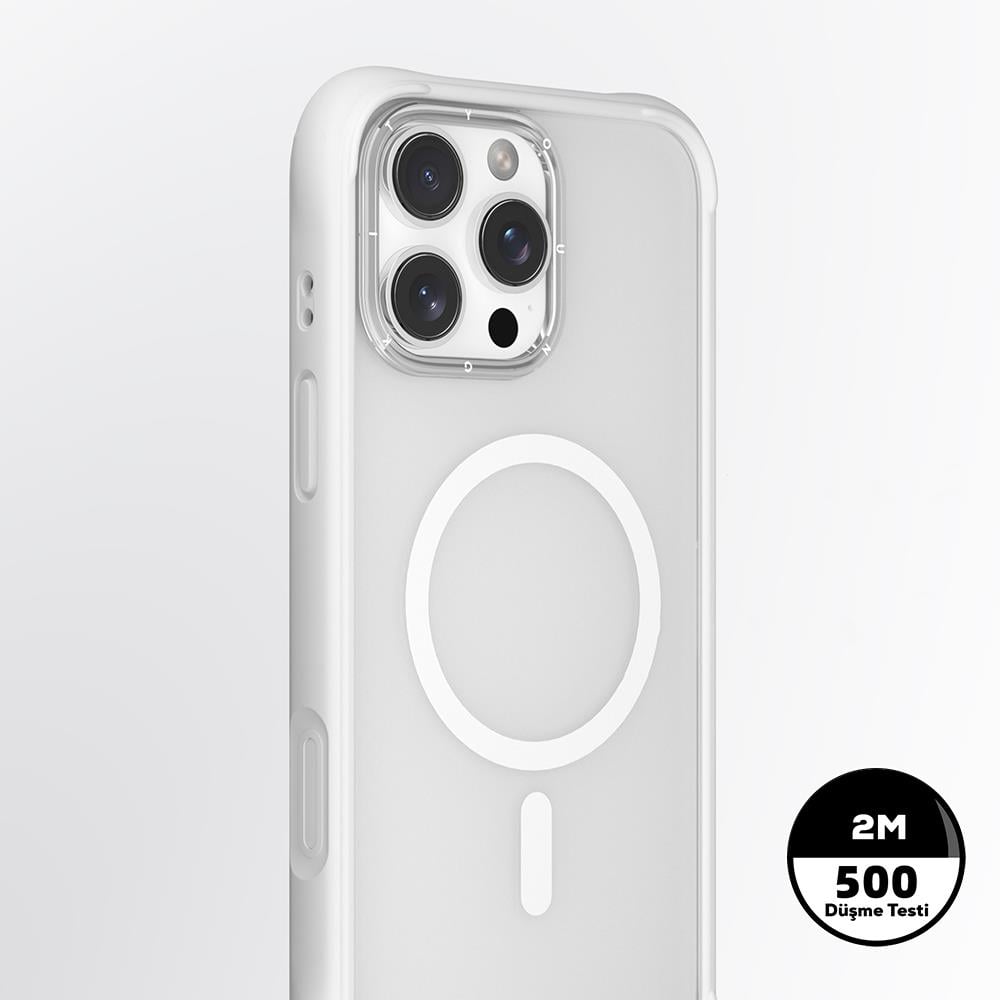 Apple iPhone 16 Pro Max Kılıf M-safe Şarj Özellikli Parlak Kumlu Sıvılı Tasarımlı Galaxy Fantasy Serisi Kapak
