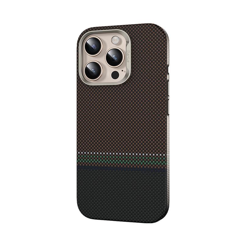Apple iPhone 16 Pro Max Kılıf M-safe Şarj Özellikli Karbon Fiber Tasarımlı Benks Prestige ArmorPro Kevlar Kapak