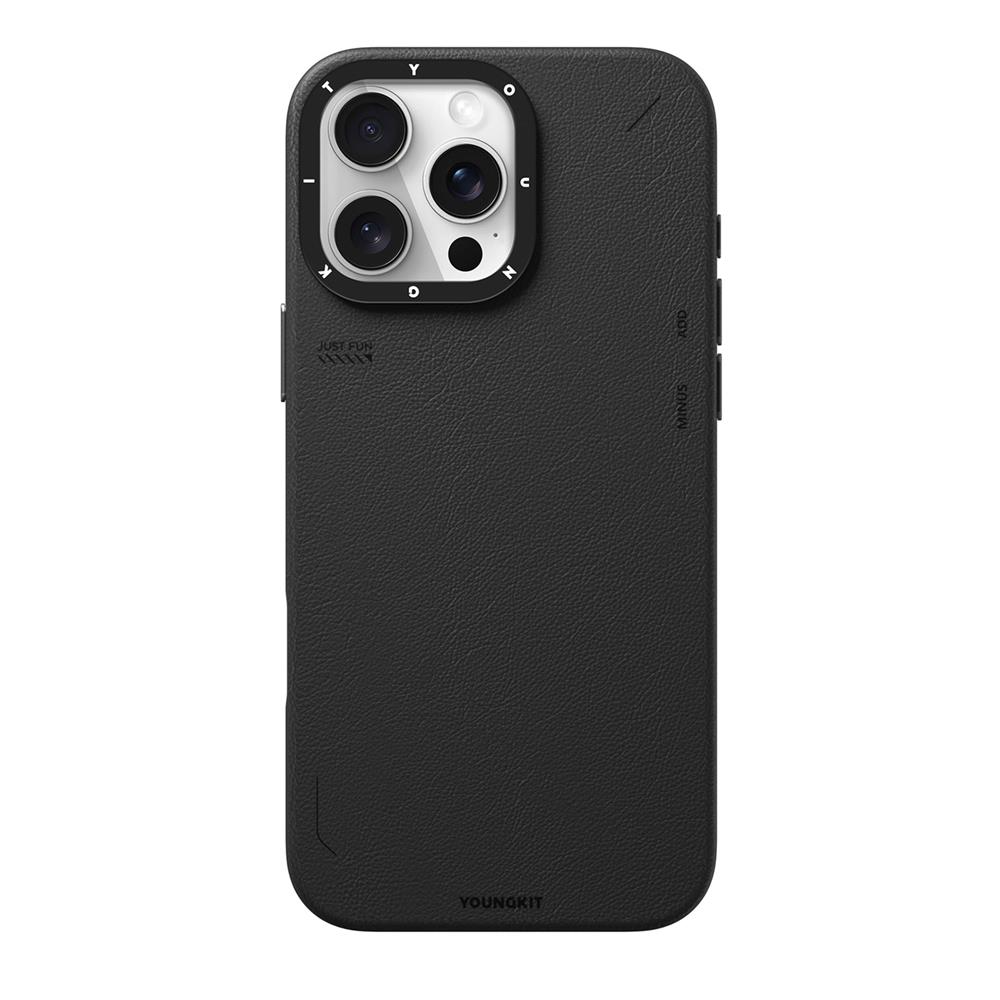 Apple iPhone 16 Pro Max Kılıf M-safe Şarj Özellikli Basit Mat Deri Desenli Youngkit Tech Fashion Serisi Kapak