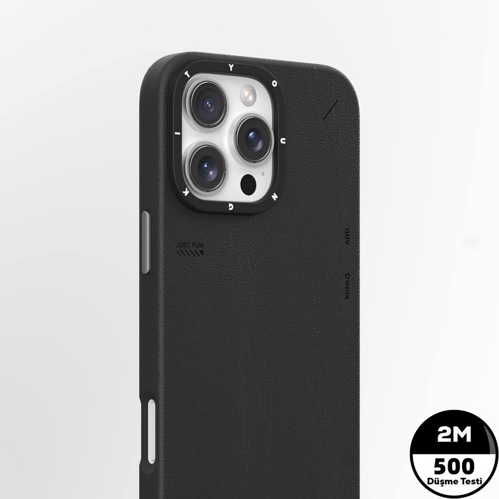Apple iPhone 16 Pro Max Kılıf M-safe Şarj Özellikli Basit Mat Deri Desenli Youngkit Tech Fashion Serisi Kapak