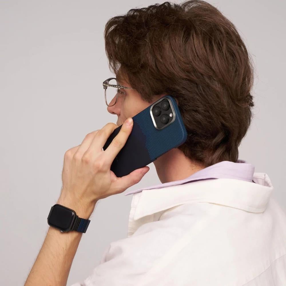 Apple iPhone 16 Pro Max Kılıf M-safe Şarj Özellikli Lumintex Teknolojili Fosforlu Özellikli Aramid Fiber Pitaka Tactile Woven Starpeak Serisi Milky Way Galaxy Kapak