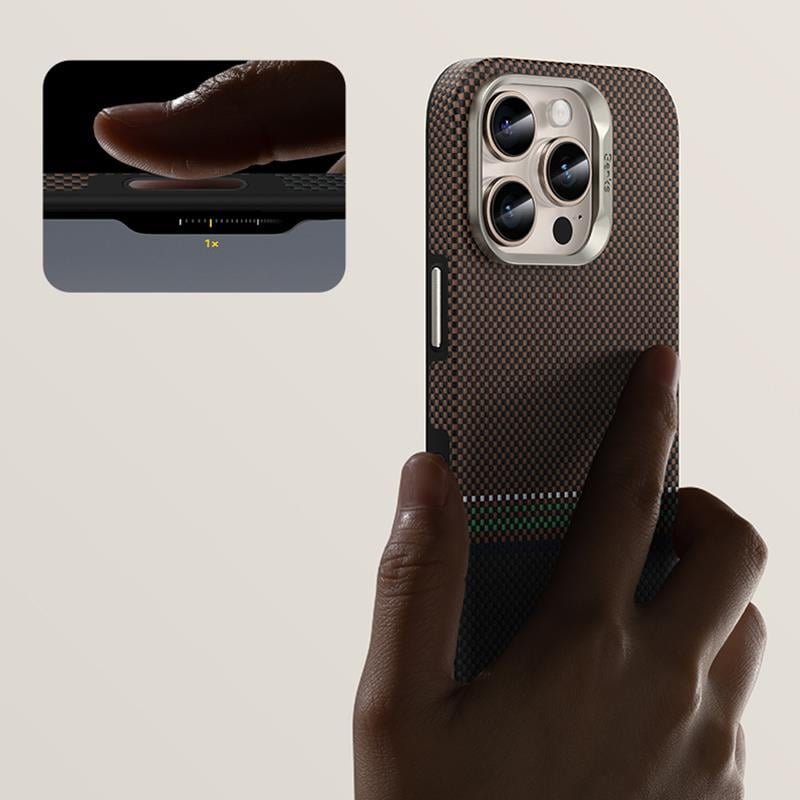 Apple iPhone 16 Pro Max Kılıf M-safe Şarj Özellikli Karbon Fiber Tasarımlı Benks Prestige ArmorPro Kevlar Kapak