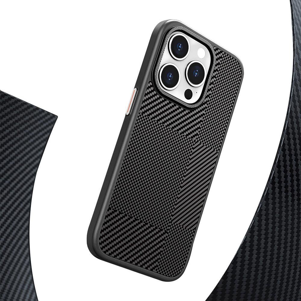 Apple iPhone 16 Pro Max Kılıf M-safe Şarj Özellikli Karbon Fiber Desenli Mutural Montage Kapak