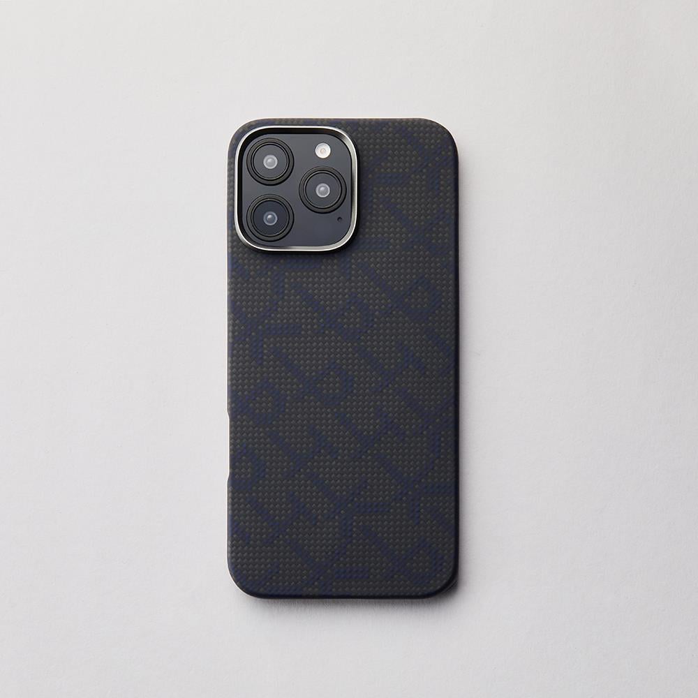 Apple iPhone 16 Pro Max Kılıf M-safe Şarj Özellikli Grip 3 Standlı Aramid Fiber Pitaka Tactile Woven Sunset-Moonrise Serisi Sunset Kapak