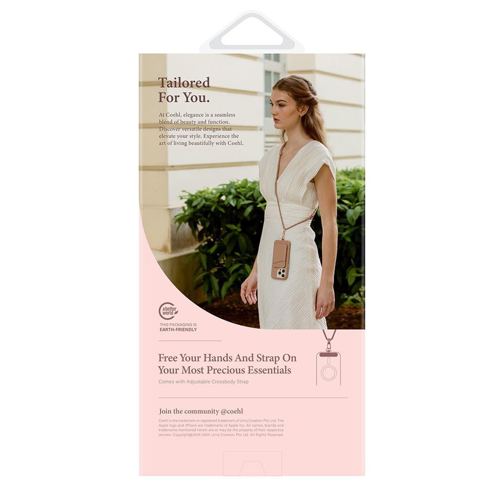 Apple iPhone 16 Pro Max Kılıf M-safe Şarj Özellikli Soft Arka Yüzey Askı İpli Coehl Creme Kapak