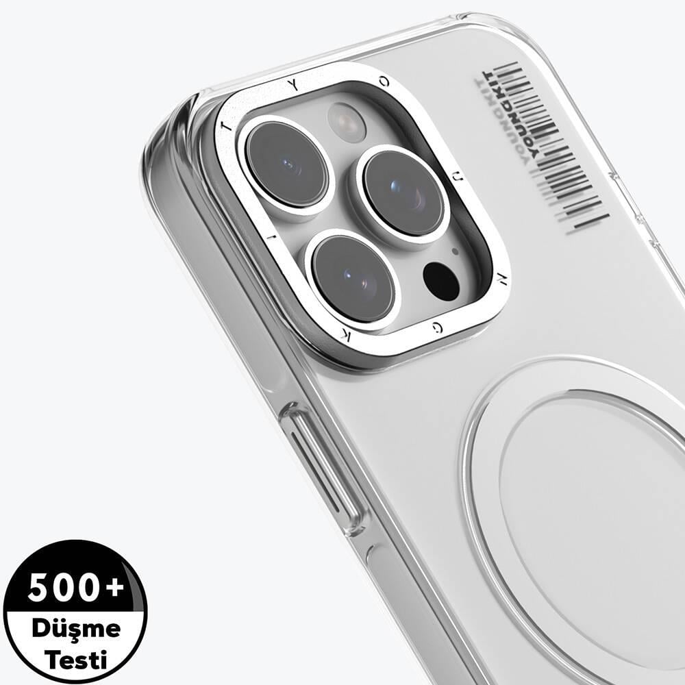 Apple iPhone 16 Pro Max Kılıf M-safe Şarj Özellikli Şeffaf Youngkit Crystal Shield Serisi Kapak