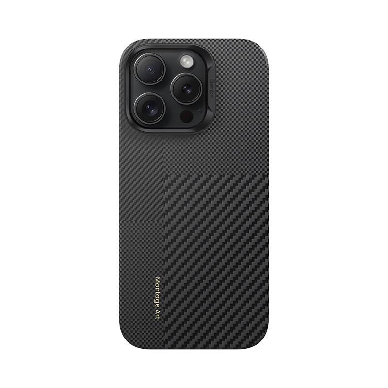 Apple iPhone 16 Pro Max Kılıf M-safe Şarj Özellikli Karbon Fiber Benks Montage ArmorAir Kevlar Kapak