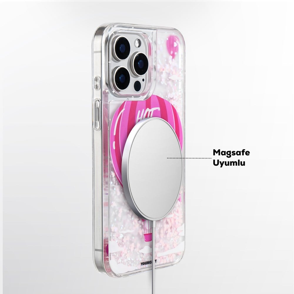 Apple iPhone 16 Pro Max Kılıf M-safe Şarj Özellikli Basit Mat Deri Desenli Youngkit Tech Fashion Serisi Kapak