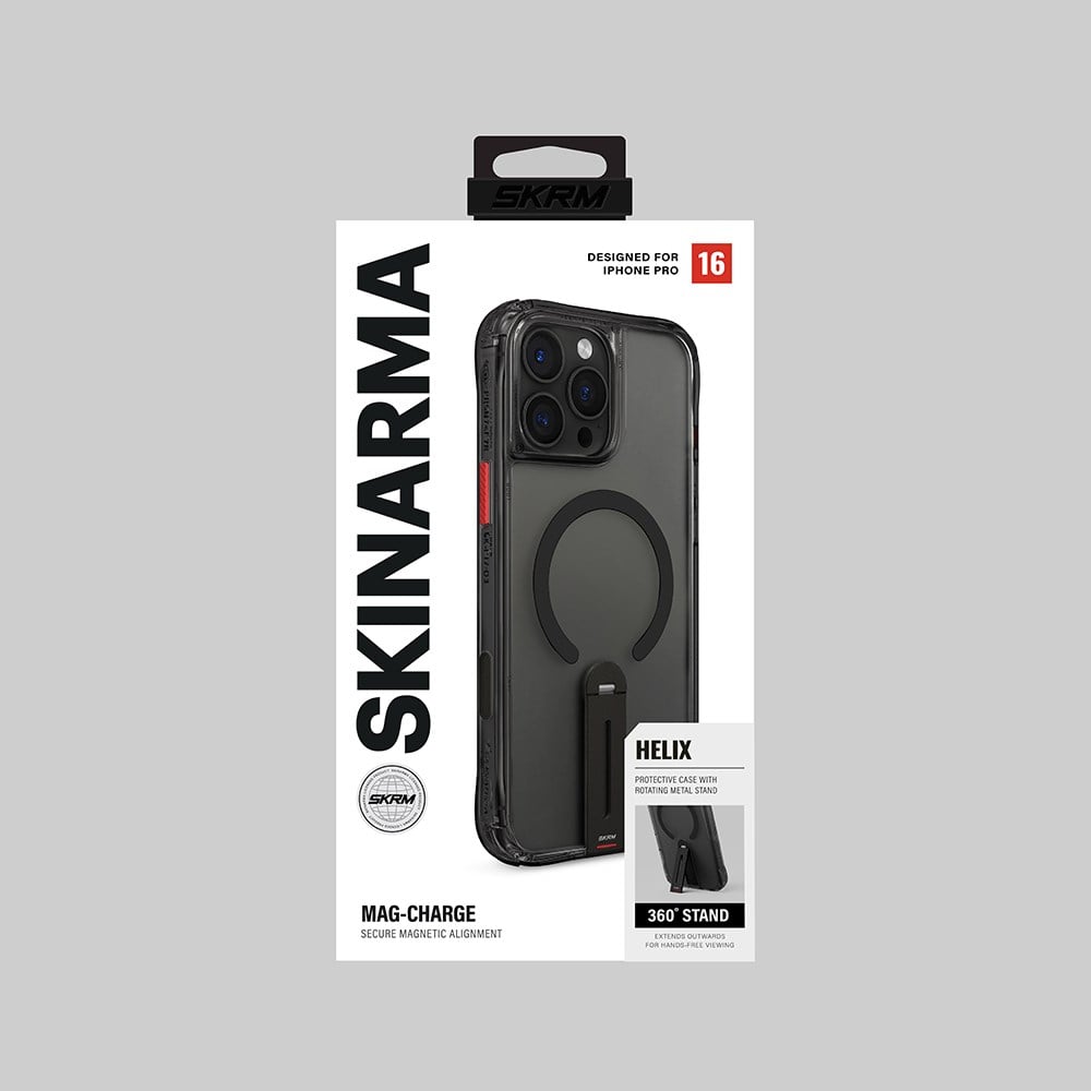 Apple iPhone 16 Pro Max Kılıf M-safe Şarj Özellikli 360 Derece Dönebilen Standlı Skinarma Helix Kapak
