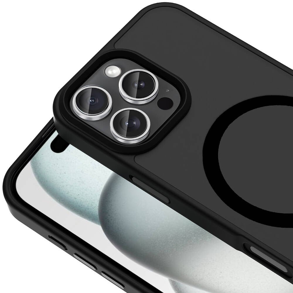 Apple iPhone 16 Pro Max Kılıf M-safe Şarj Özellikli Renkli Kenar Airbag Şeritli Zore Lamer Kapak