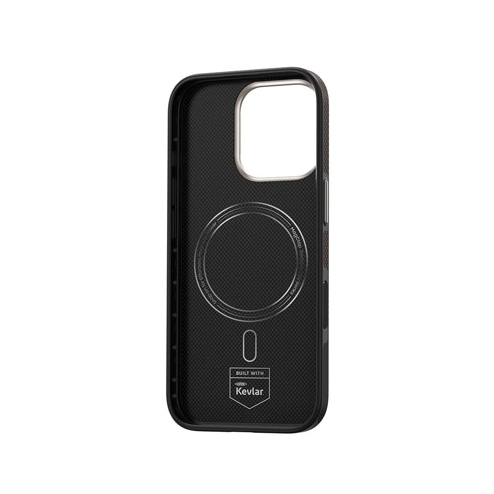 Apple iPhone 16 Pro Max Kılıf M-safe Şarj Özellikli Karbon Fiber Tasarımlı Benks Prestige ArmorPro Kevlar Kapak