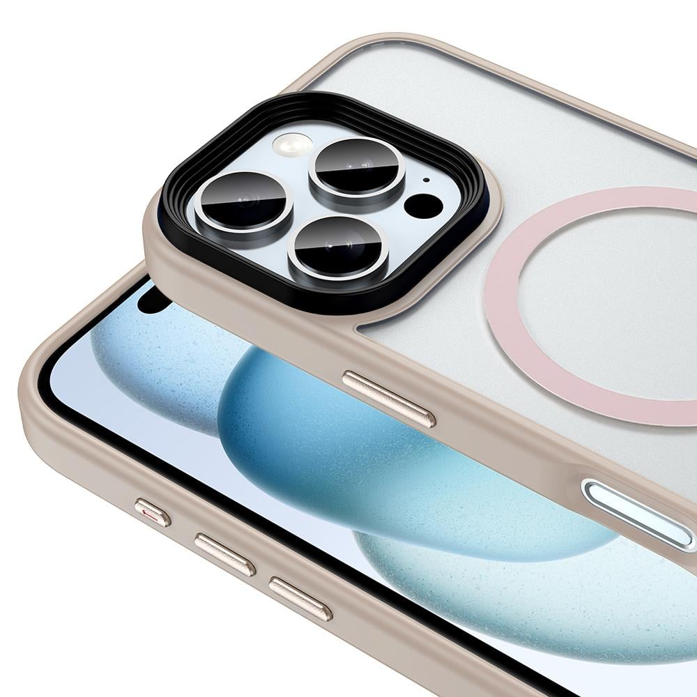 Apple iPhone 16 Pro Max Kılıf Mat Arka Yüzey Wireless Şarj Özellikli Zore Flet M-safe Kapak