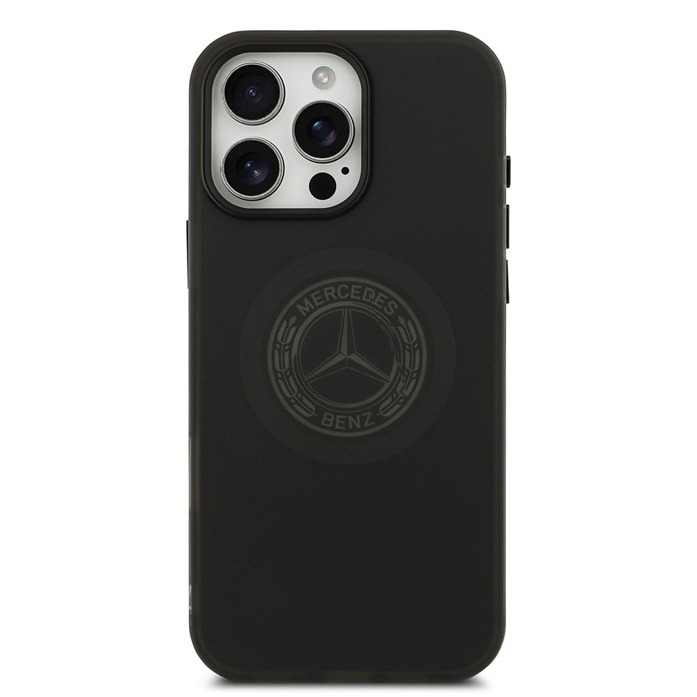 Apple iPhone 16 Pro Max Kılıf Mercedes Benz Orjinal Lisanslı M-safe Şarj Özellikli Buzlu PC Nostaljik Yıldız Dizayn Kapak