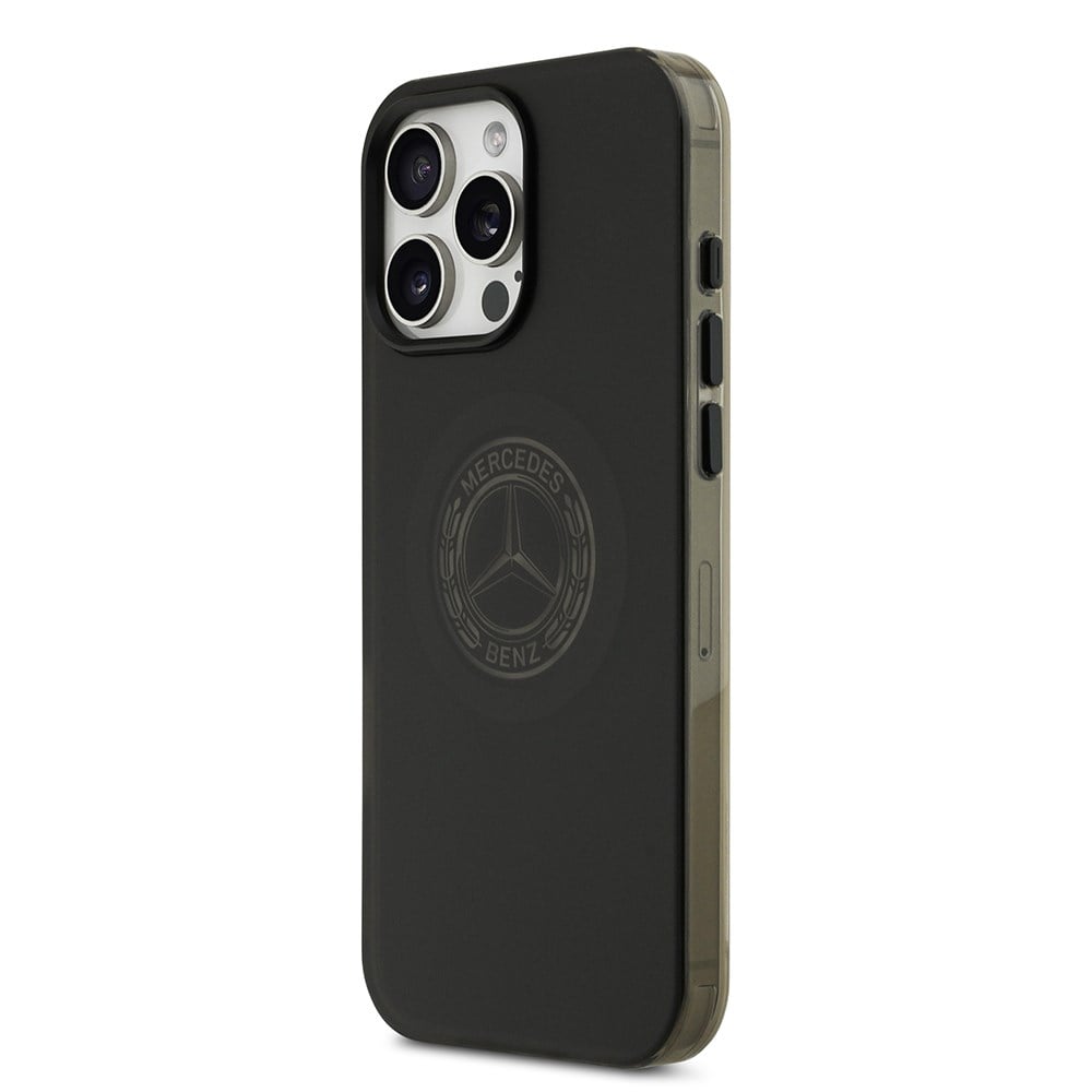 Apple iPhone 16 Pro Max Kılıf Mercedes Benz Orjinal Lisanslı M-safe Şarj Özellikli Buzlu PC Nostaljik Yıldız Dizayn Kapak