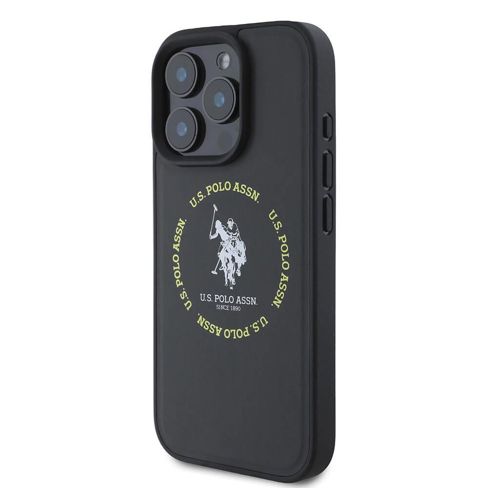 Apple iPhone 16 Pro Max Kılıf U.S. Polo Assn. Orjinal Lisanslı M-safe Şarj Özellikli Circle ve Double Horse Logolu Deri Kapak