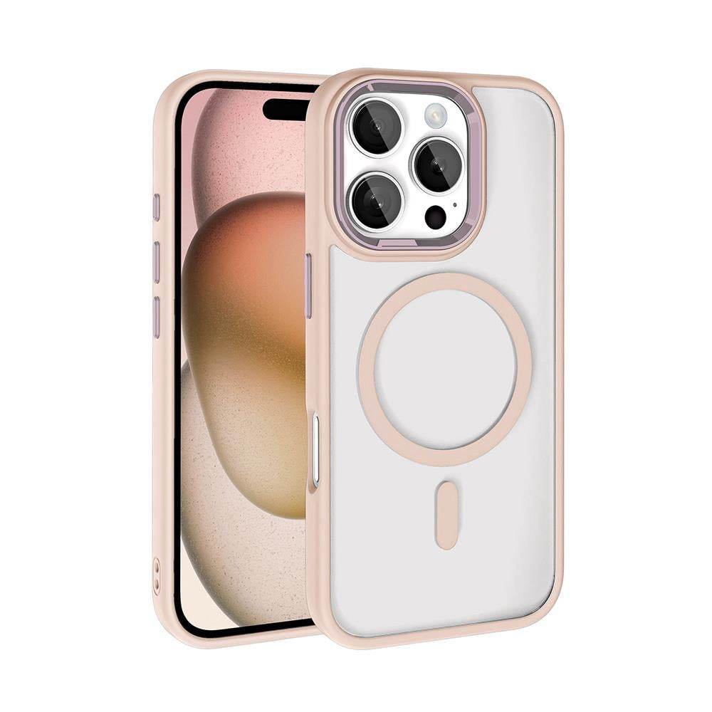 Apple iPhone 16 Pro Max Kılıf Wireless Şarj Özellikli Zore Krom M-safe Silikon Kapak