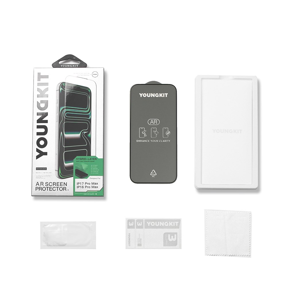 Apple iPhone 16 Pro Max Youngkit 2.5D Anti Reflective Parmak İzi Bırakmayan Temperli Cam Ekran Koruyucu