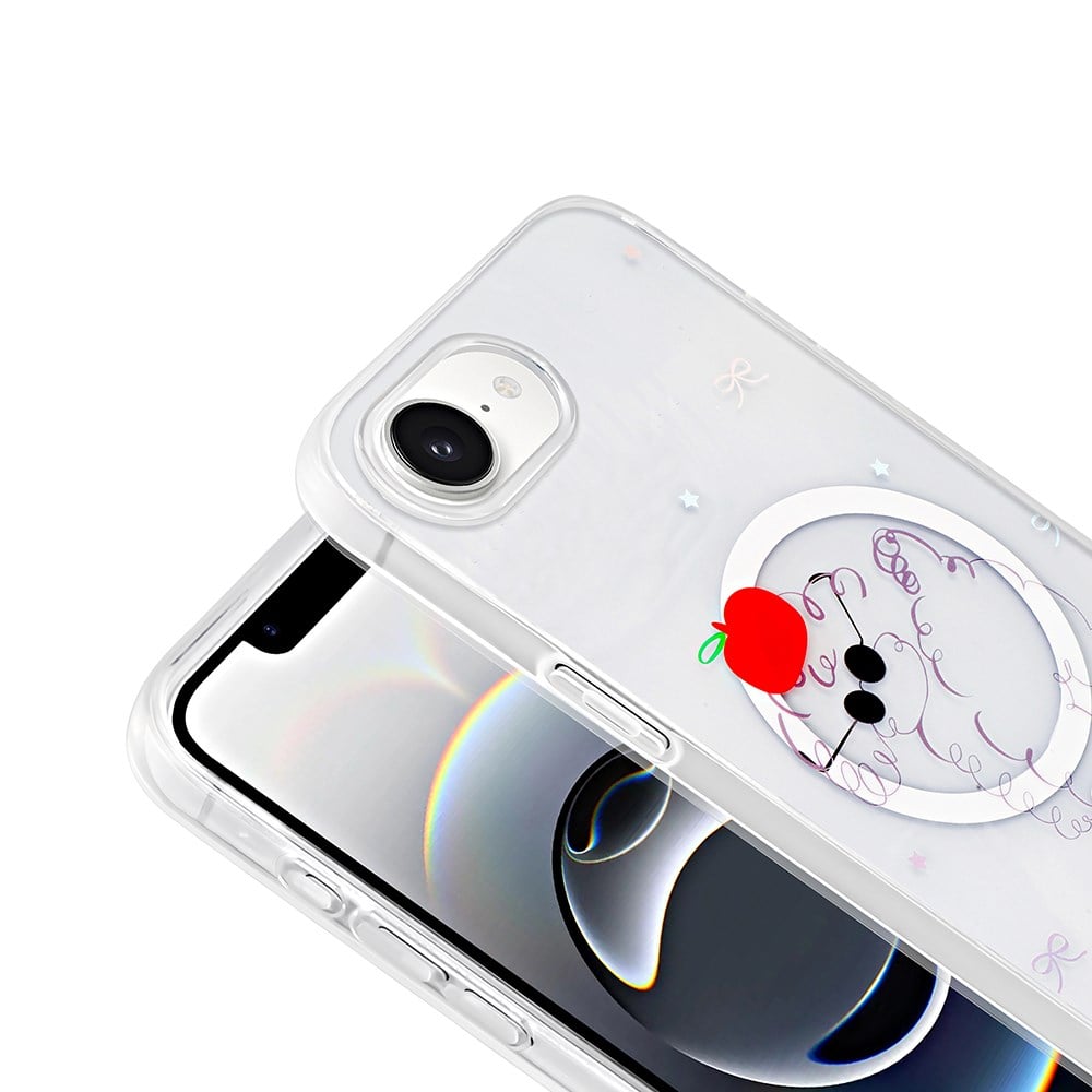 Apple iPhone 16E Kılıf M-Safe Şarj Özellikli Şeffaf Zore Folk Sert Kapak