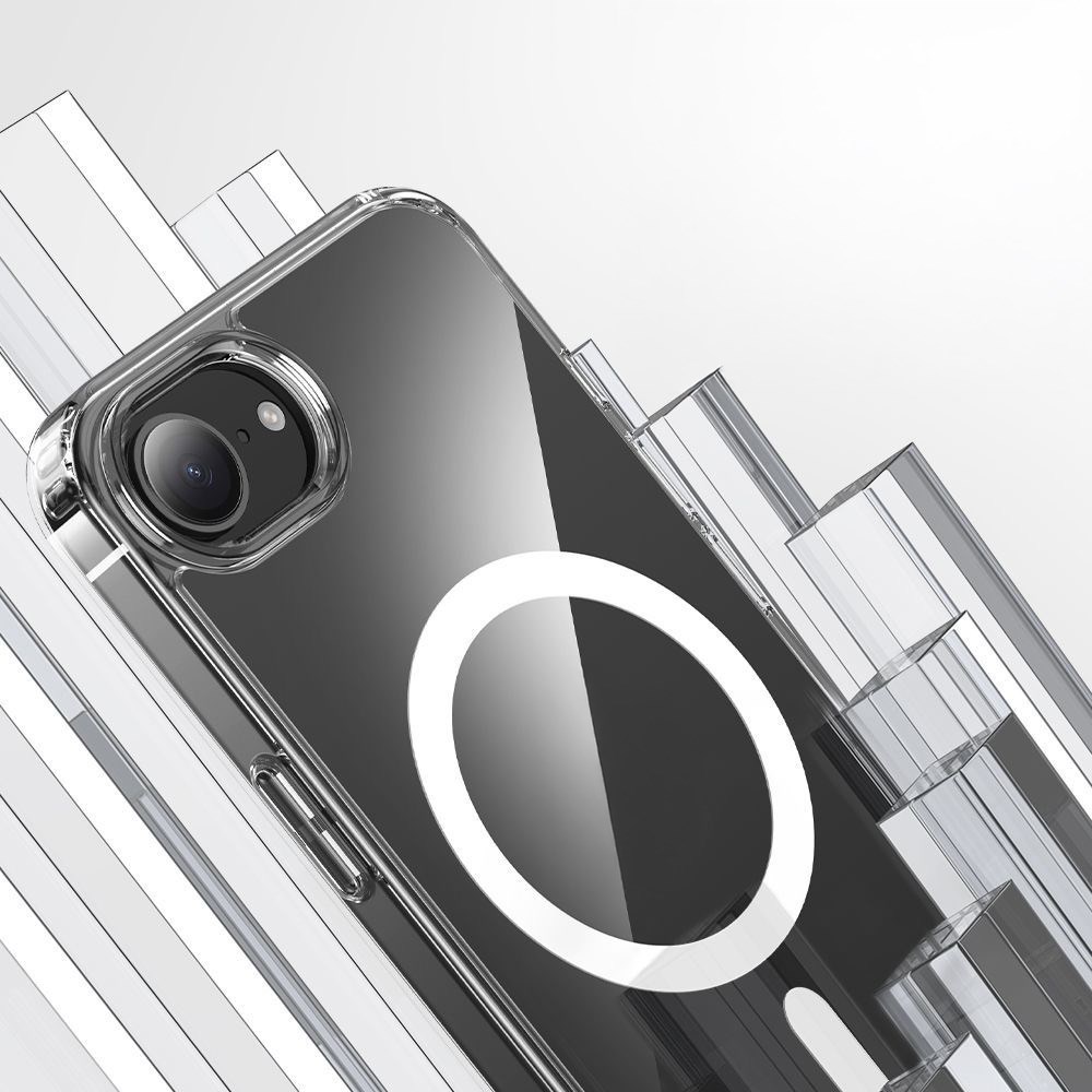 Apple iPhone 16E Kılıf M-safe Şarj Özellikli Şeffaf Sert PC Zore Embos Kapak