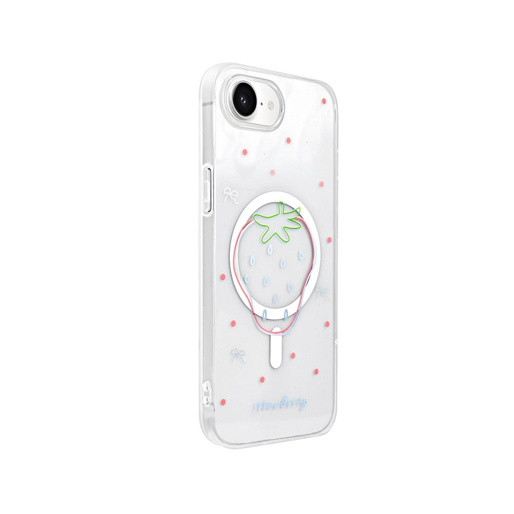 Apple iPhone 16E Kılıf M-Safe Şarj Özellikli Şeffaf Zore Folk Sert Kapak