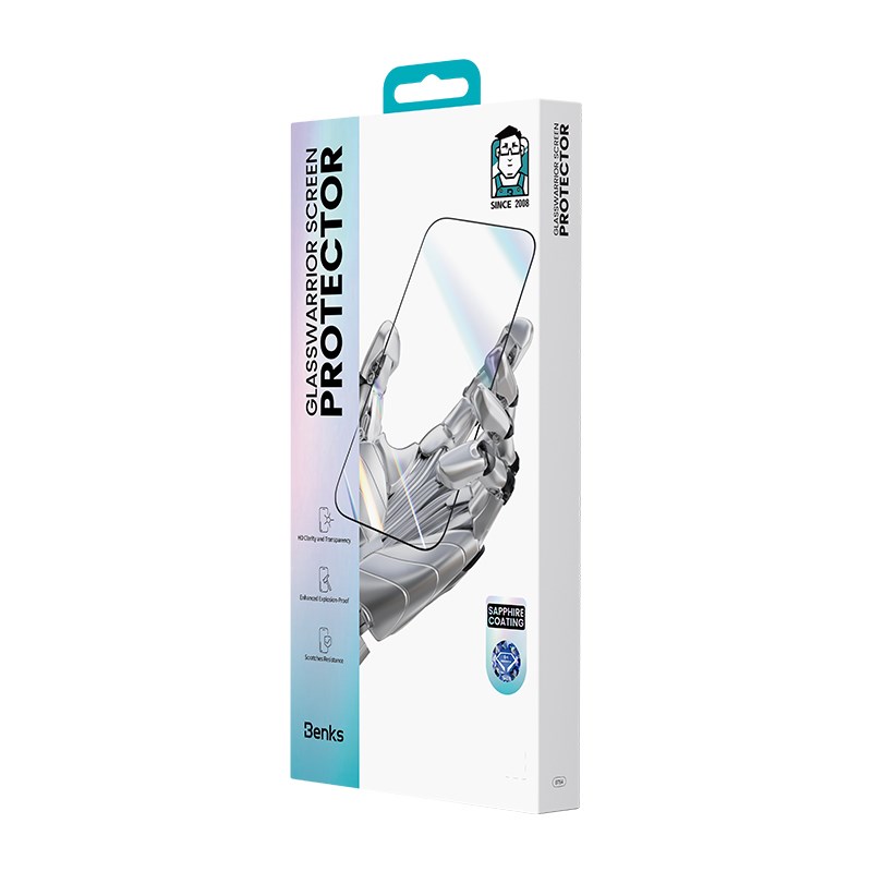 Apple iPhone 17 Air Benks Glass Warrior Safir Coating 0.3mm Cam Ekran Koruyucu + Kolay Uygulama Aparatı