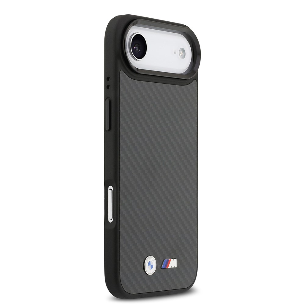 Apple iPhone 17 Air Kılıf BMW Orjinal Lisanslı M-safe Şarj Özellikli Karbon Fiber Metal Logolu Kapak