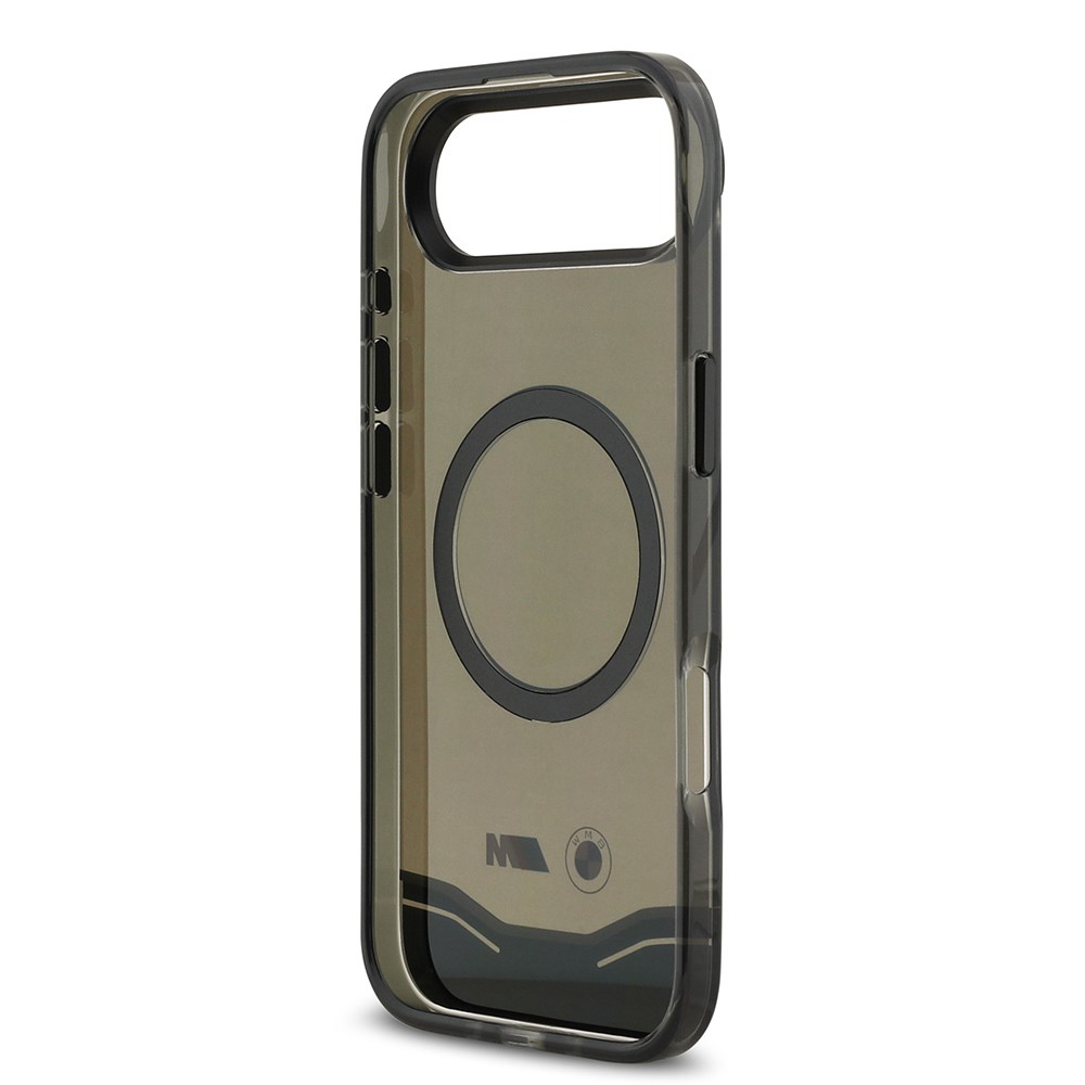 Apple iPhone 17 Air Kılıf BMW Orjinal Lisanslı M-safe Şarj Özellikli Metal Buton Tasarımlı Tranparan M Dizayn Kapak