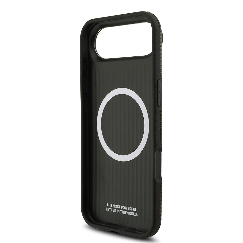 Apple iPhone 17 Air Kılıf BMW Orjinal Lisanslı M-safe Şarj Özellikli Metal Logolu Delikli M Dizayn Deri Kapak