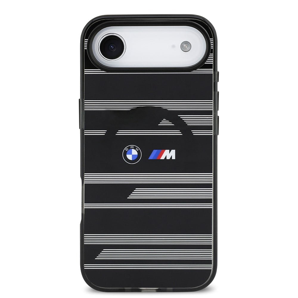 Apple iPhone 17 Air Kılıf BMW Orjinal Lisanslı M-safe Şarj Özellikli Metal Kamera Butonlu Yatay Şeritli M Dizayn Kapak