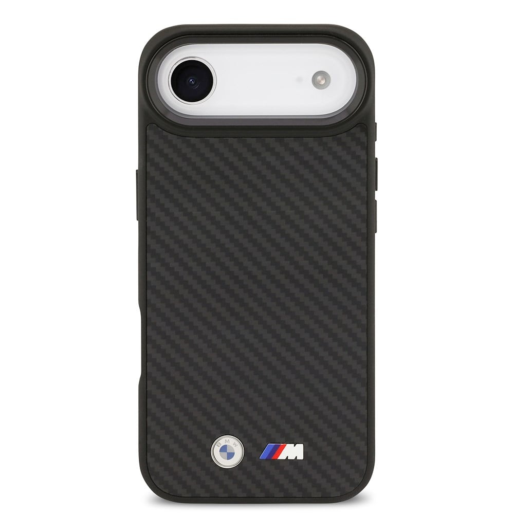 Apple iPhone 17 Air Kılıf BMW Orjinal Lisanslı M-safe Şarj Özellikli Karbon Fiber Metal Logolu Kapak