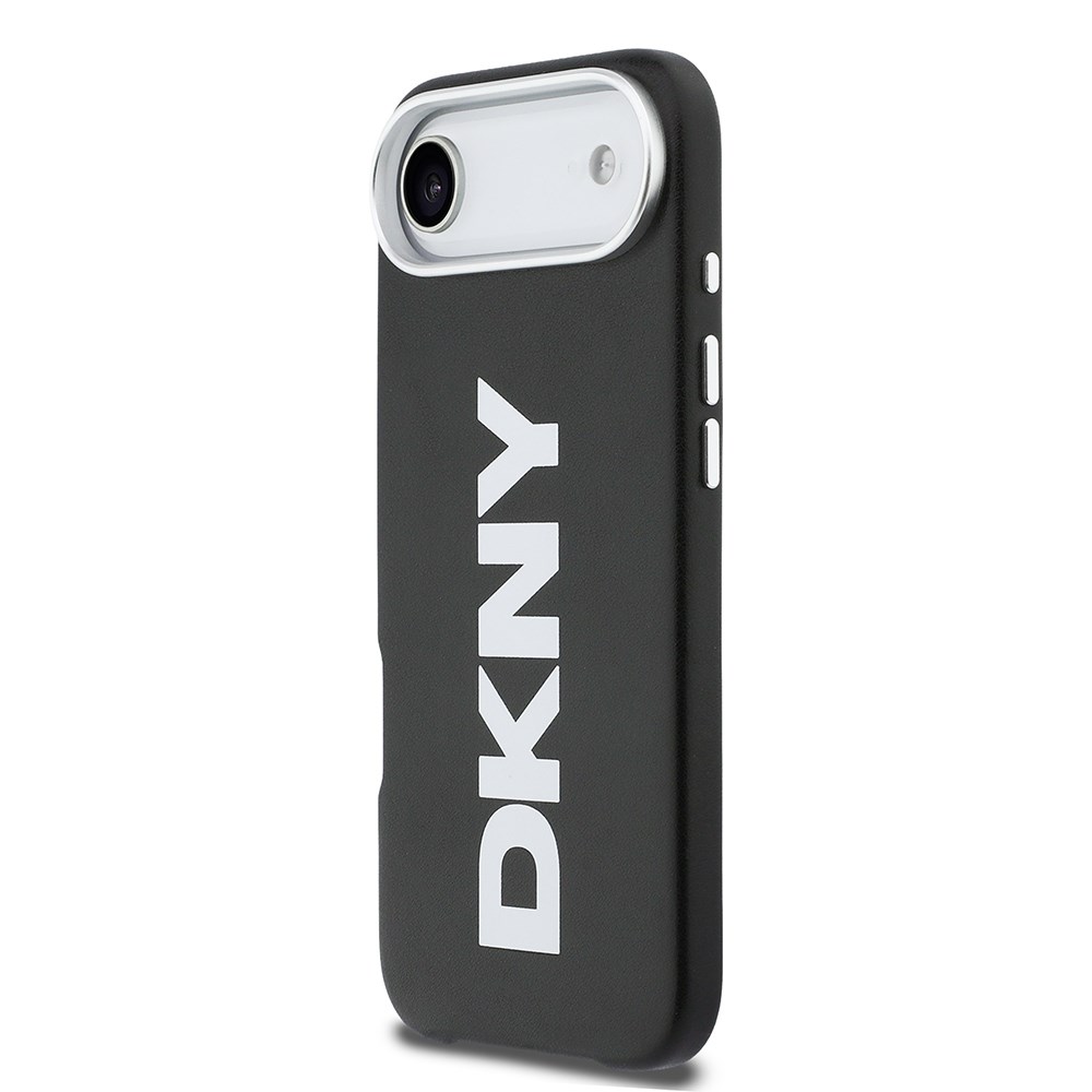 Apple iPhone 17 Air Kılıf DKNY Orjinal Lisanslı M-safe Şarj Özellikli PU Büyük Dikey Logolu Kapak