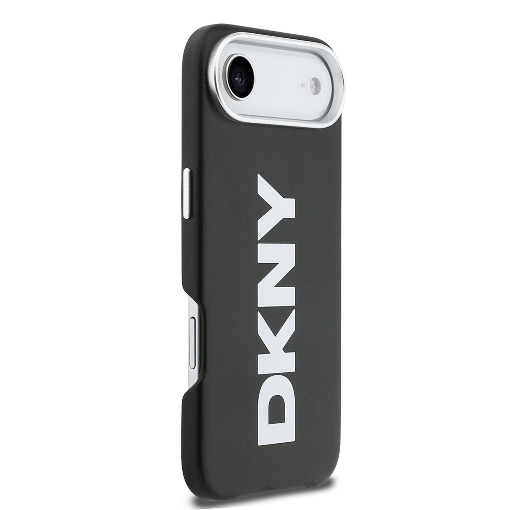 Apple iPhone 17 Air Kılıf DKNY Orjinal Lisanslı M-safe Şarj Özellikli PU Büyük Dikey Logolu Kapak