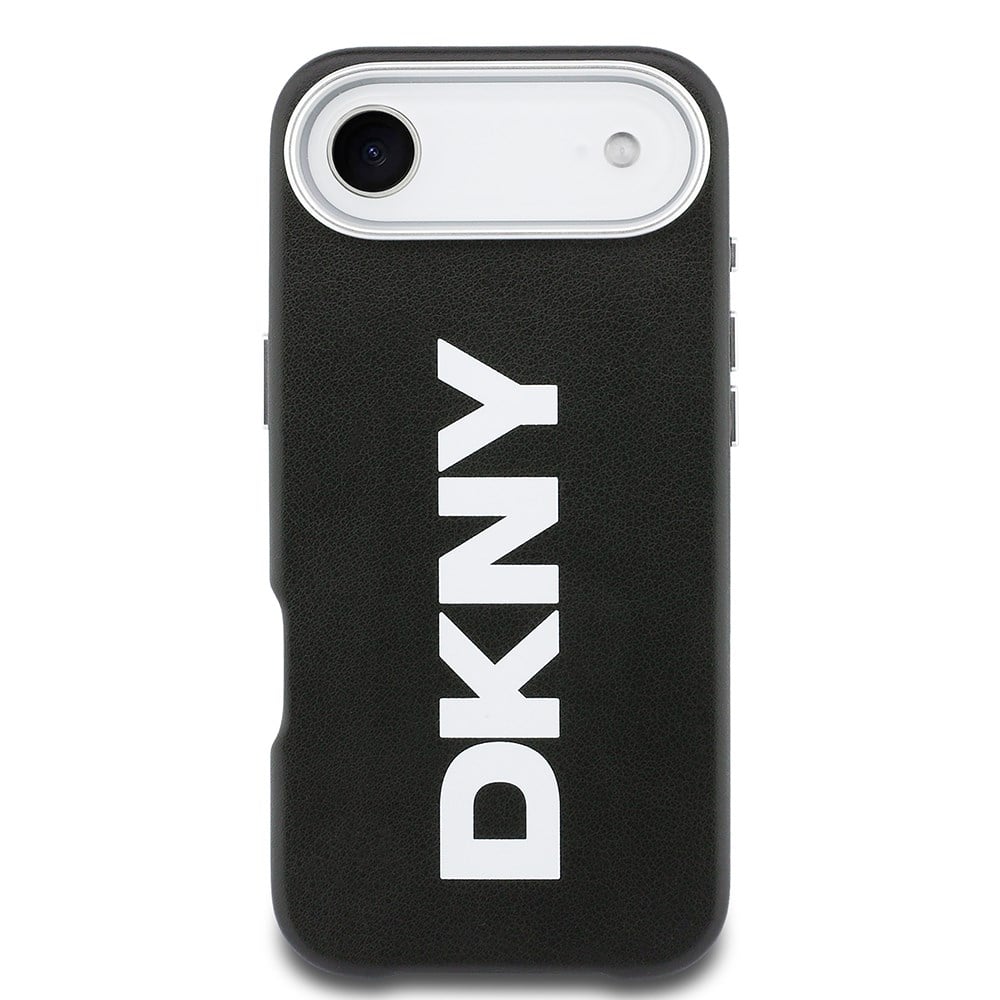 Apple iPhone 17 Air Kılıf DKNY Orjinal Lisanslı M-safe Şarj Özellikli PU Büyük Dikey Logolu Kapak