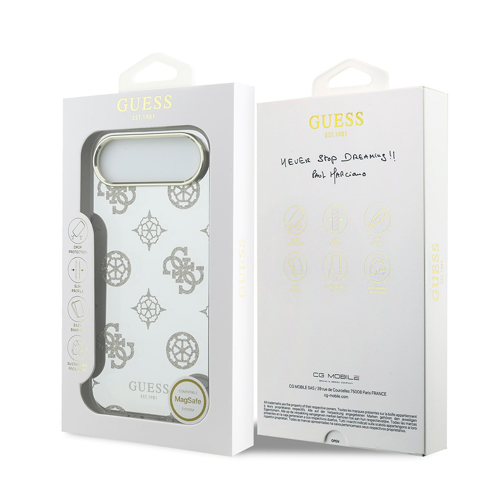 Apple iPhone 17 Air Kılıf Guess Orjinal Lisanslı Metal Kamera Çerçeveli Simli Aynalı Kapak