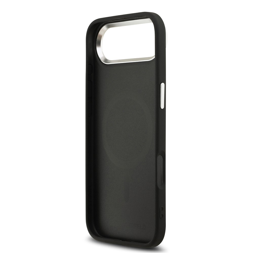 Apple iPhone 17 Air Kılıf Karl Lagerfeld Orjinal Lisanslı M-safe Şarj Özellikli Delikli Tasarım Metal Logolu PU Deri Kapak